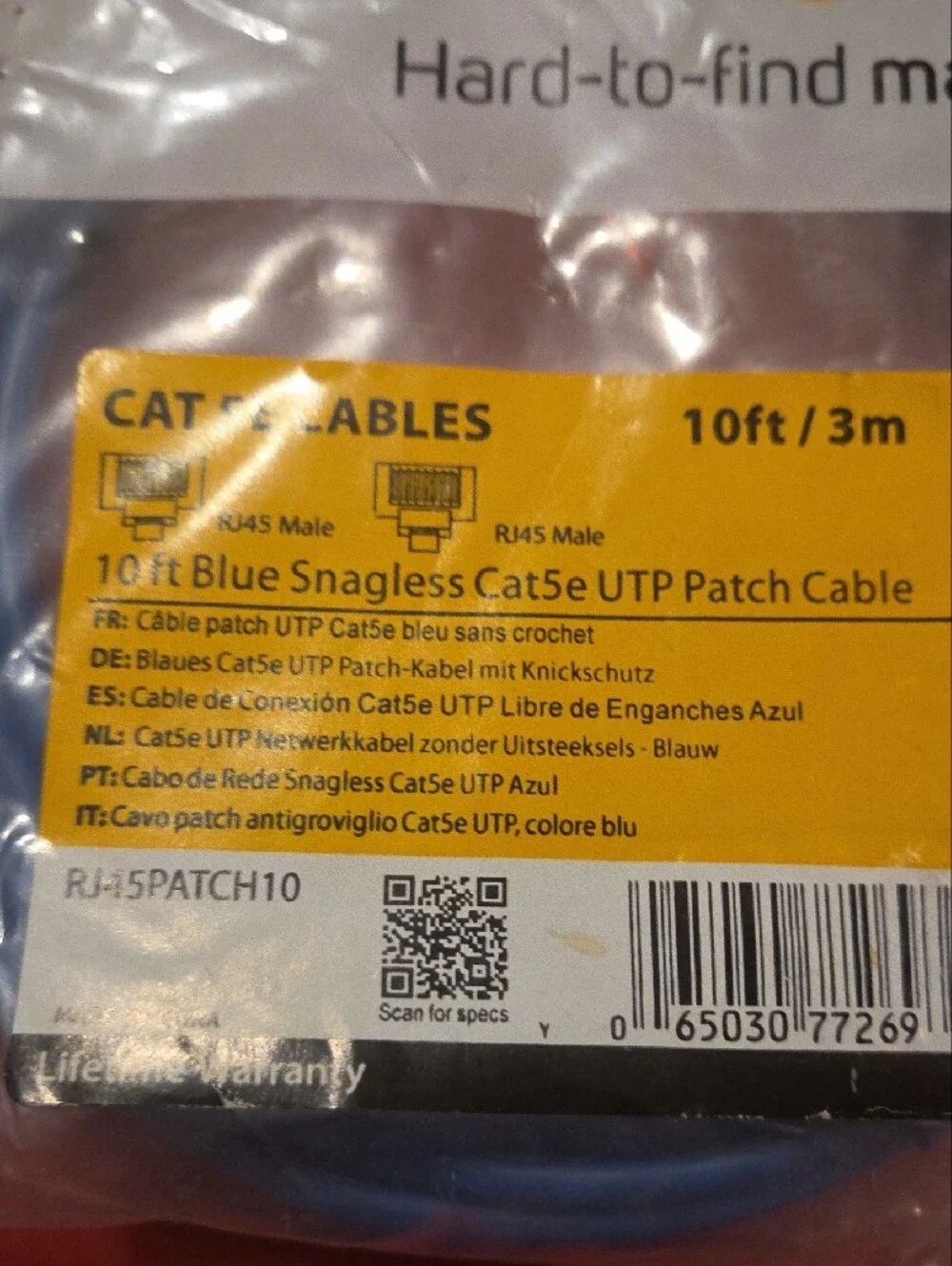 StarTech 10ft Blue Cat5e UTP Patch Cable